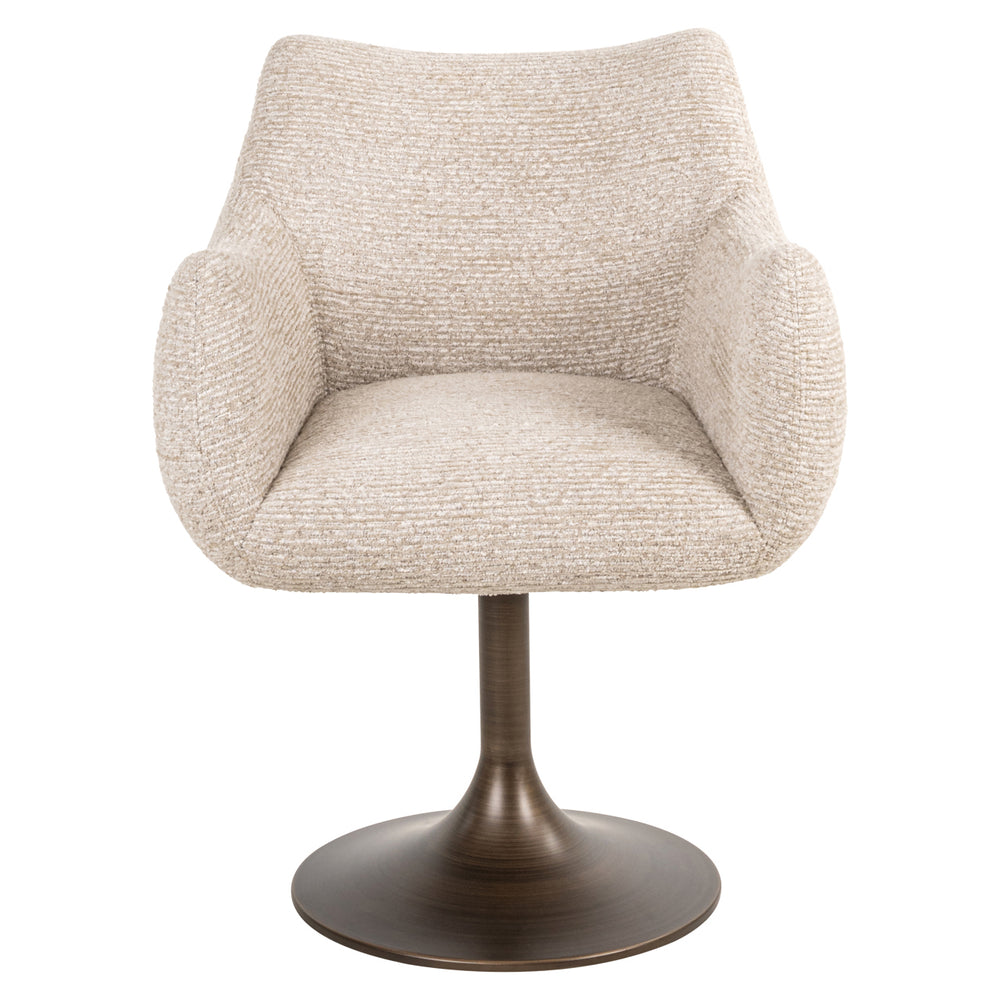 Scaun dining Aldo, linear natural, rotativ
