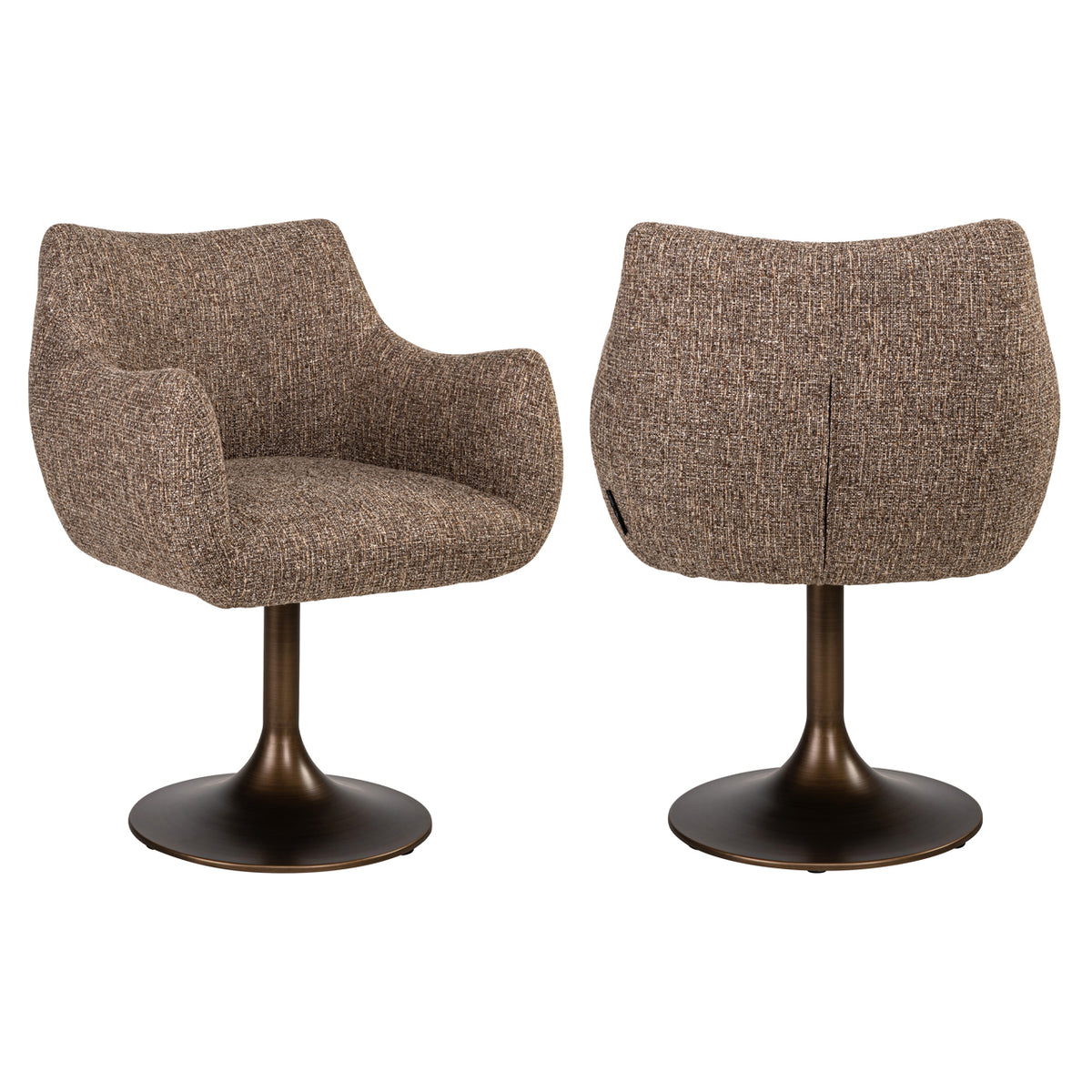 Scaun dining Aldo, tweed maro, rotativ