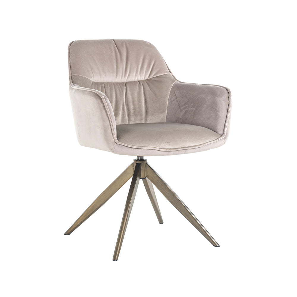 Scaun dining Aline, catifea kaki, rotativ, ignifug