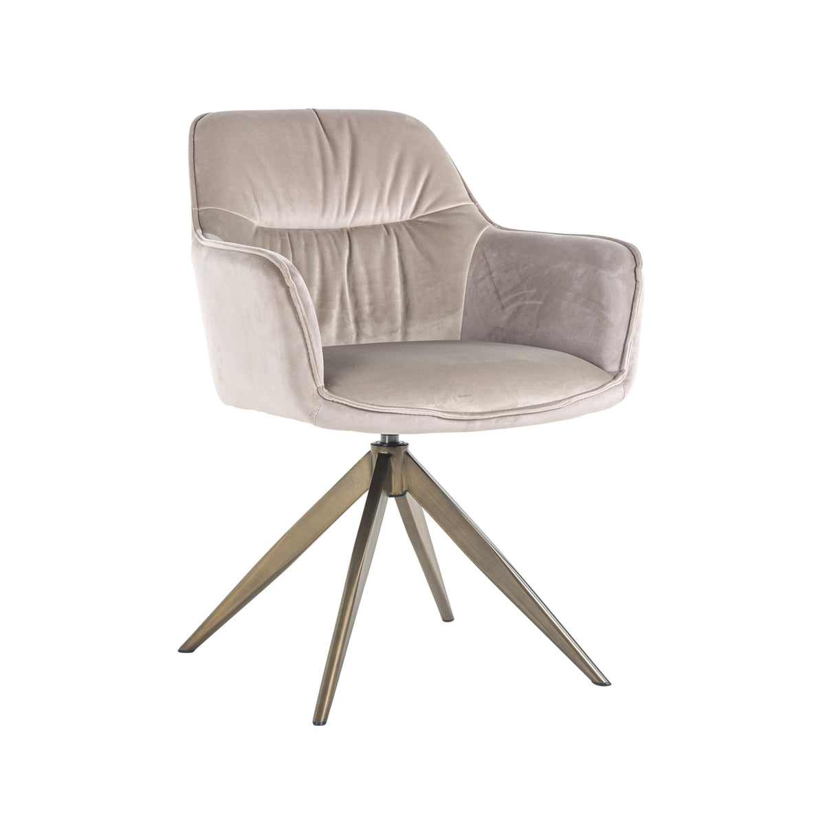 Scaun dining Aline, catifea kaki, rotativ, ignifug