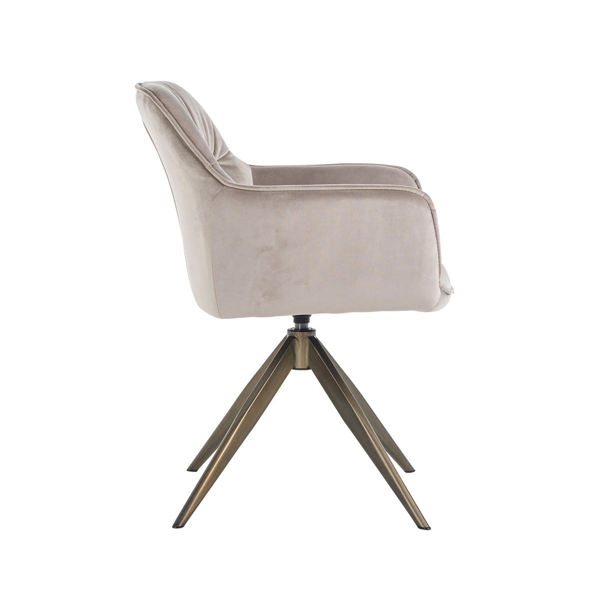 Scaun dining Aline, catifea kaki, rotativ, ignifug