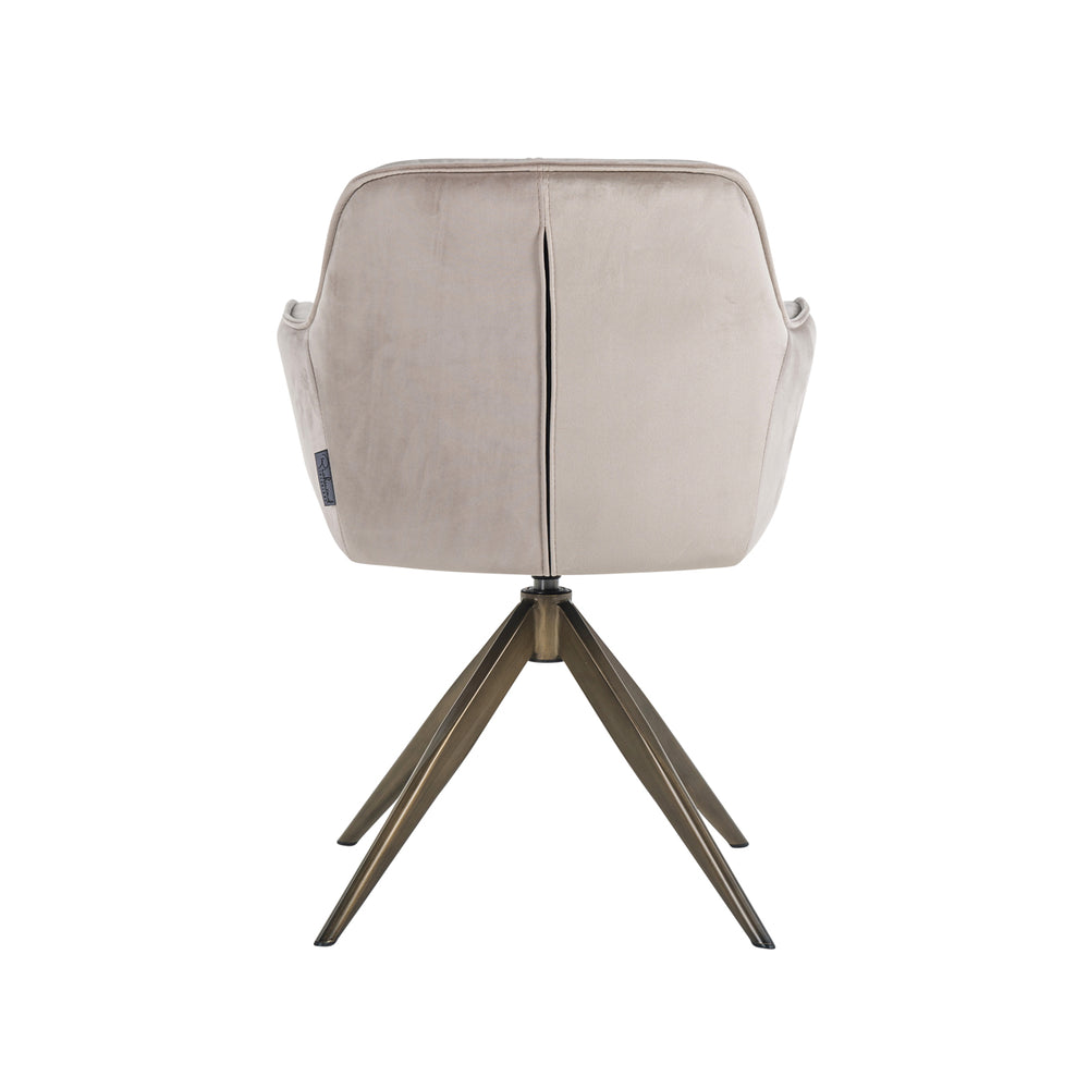 Scaun dining Aline, catifea kaki, rotativ, ignifug