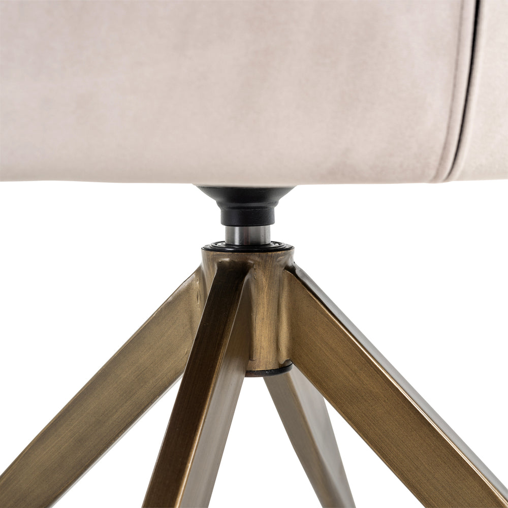 Scaun dining Aline, catifea kaki, rotativ, ignifug
