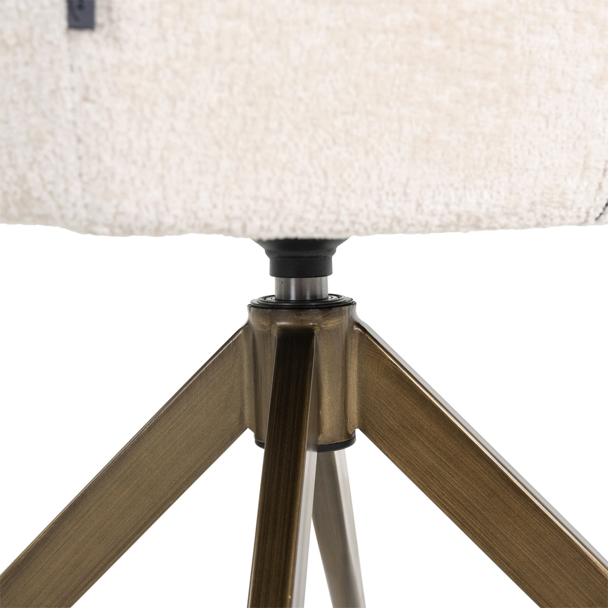 Scaun dining Aline, chenille albă, rotativ, ignifug