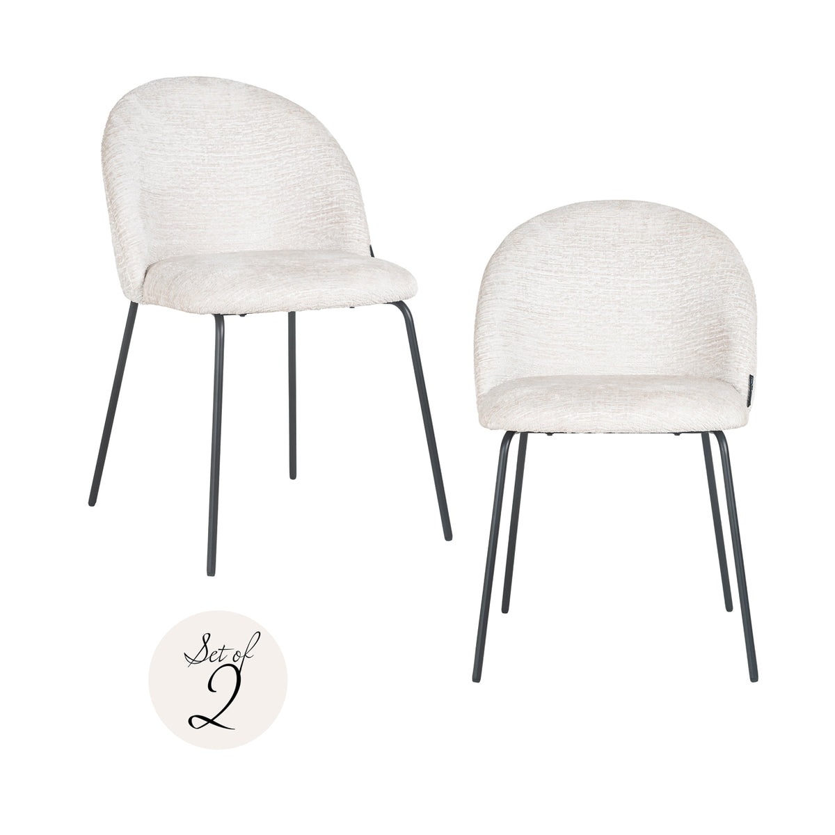 Scaun dining Alyssa, fusion crem (set de 2)