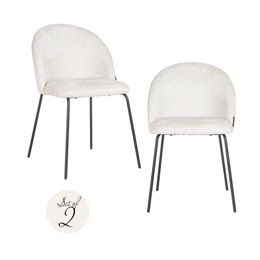Scaun dining Alyssa, fusion crem (set de 2)