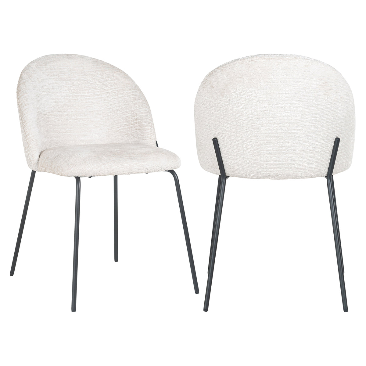 Scaun dining Alyssa, fusion crem (set de 2)