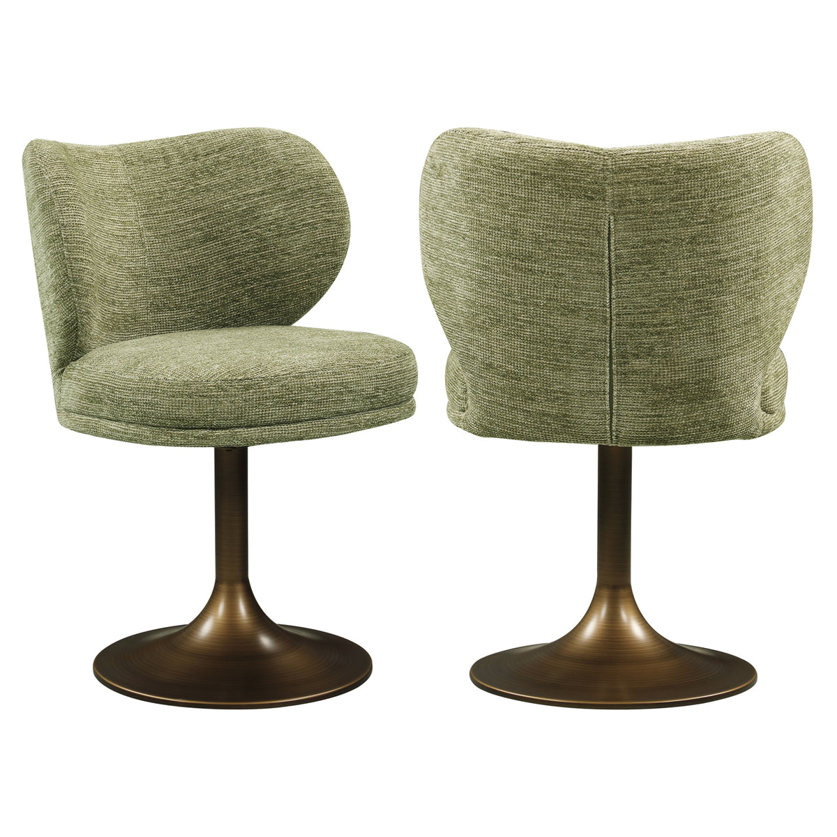 Scaun dining Amely, pistache softweave, rotativ