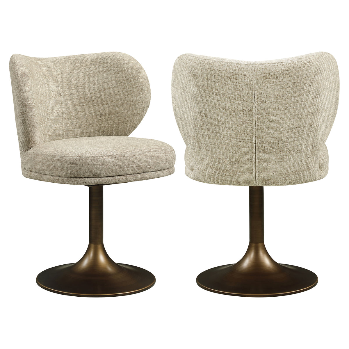 Scaun dining Amely, softweave natural, rotativ