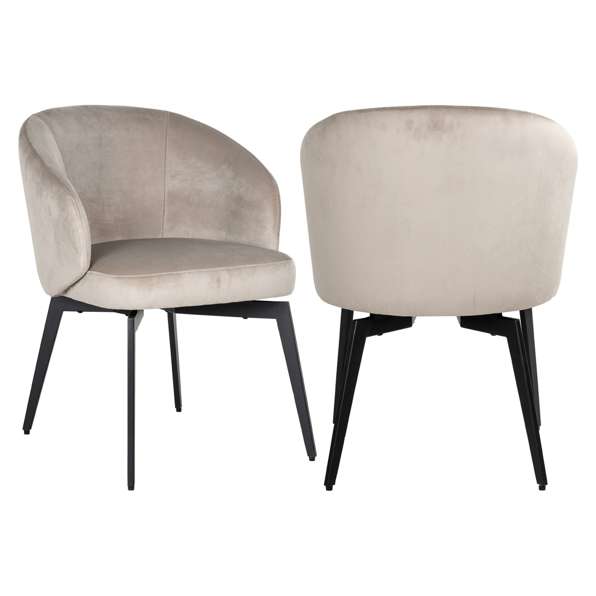 Scaun dining Amphara, catifea kaki, ignifug