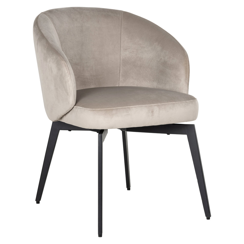Scaun dining Amphara, catifea kaki, ignifug