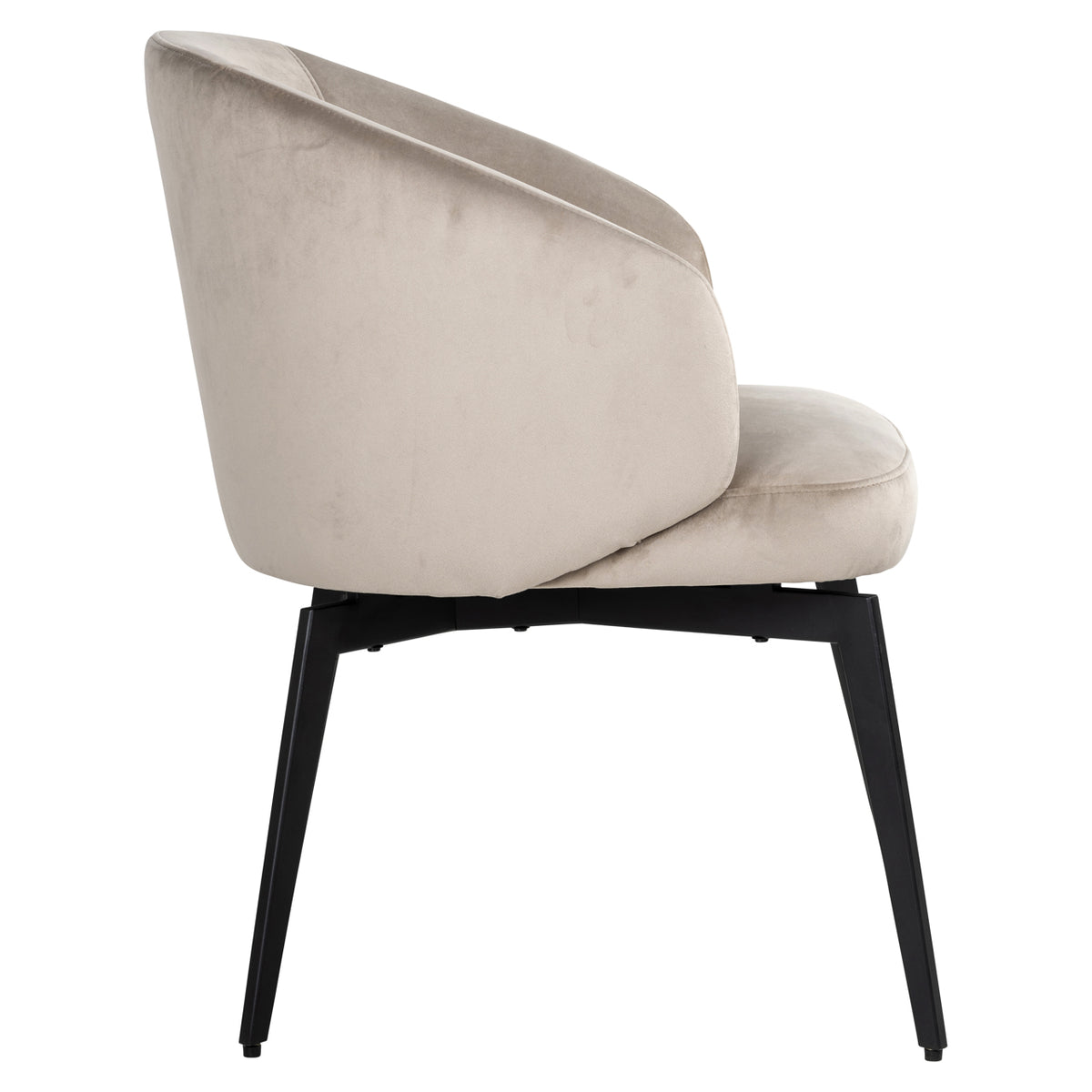 Scaun dining Amphara, catifea kaki, ignifug