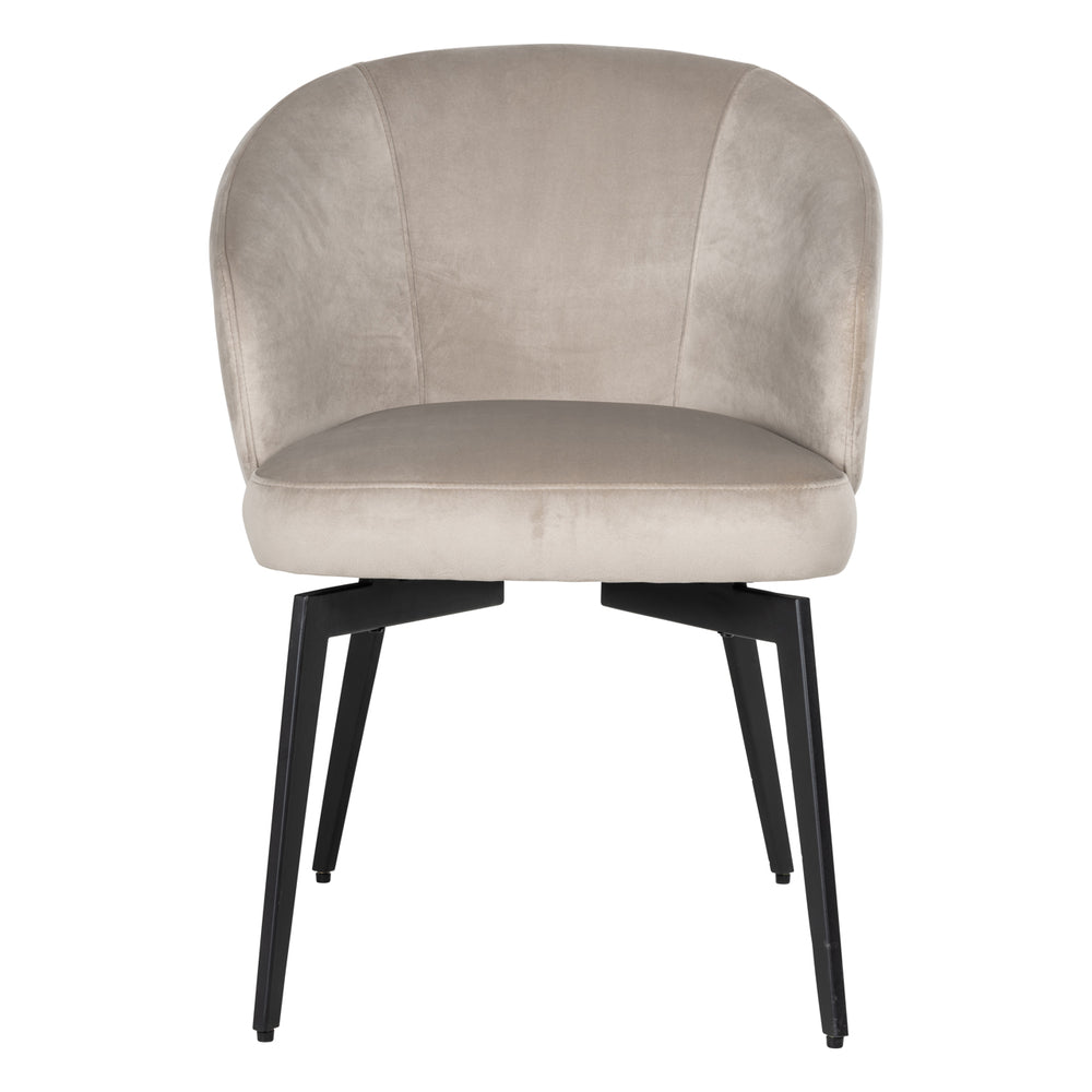Scaun dining Amphara, catifea kaki, ignifug