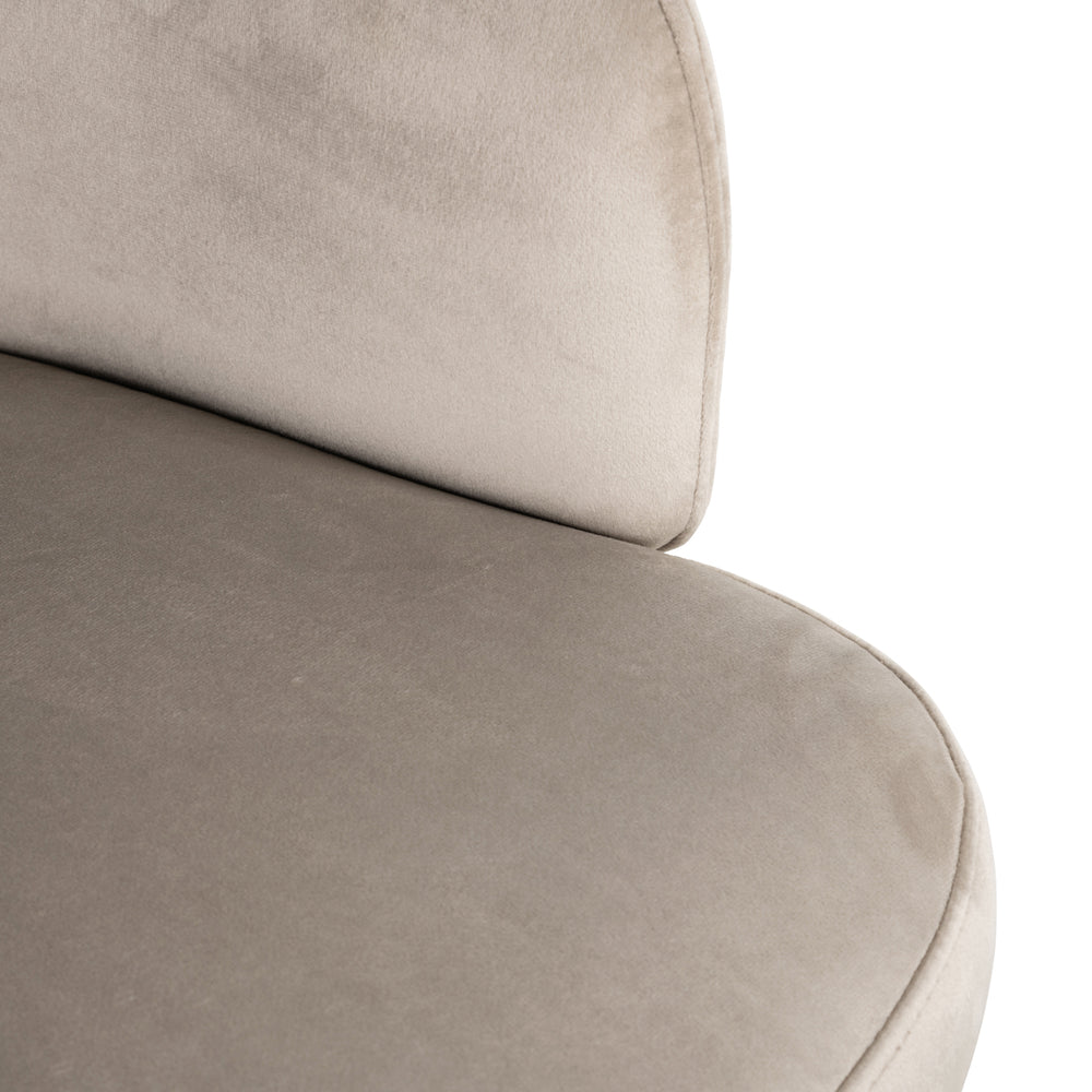 Scaun dining Amphara, catifea kaki, ignifug