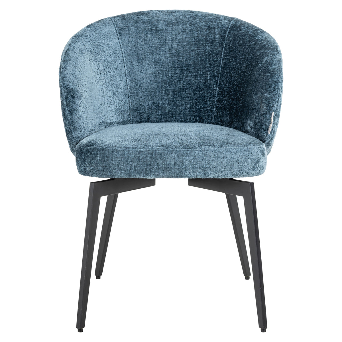 Scaun dining Amphara, chenille albastră, ignifug