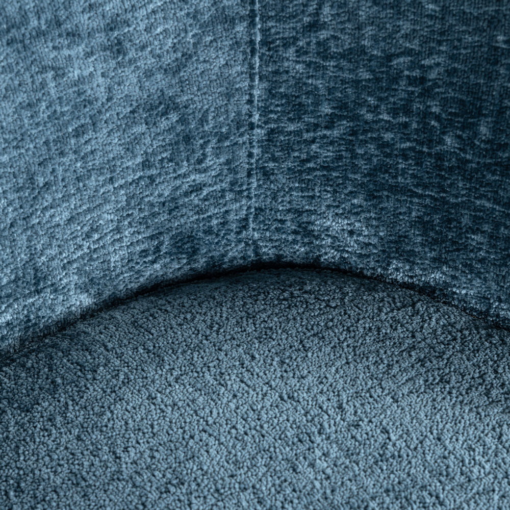 Scaun dining Amphara, chenille albastră, ignifug