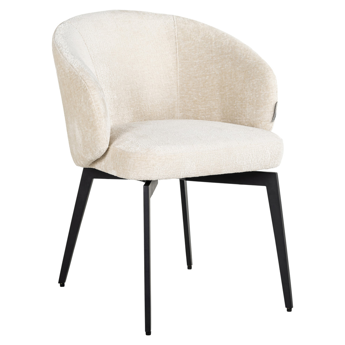 Scaun dining Amphara FR, chenille albă, ignifug