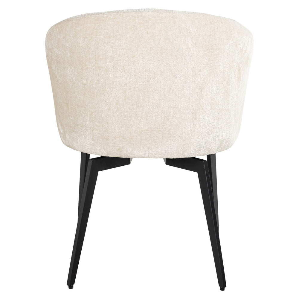 Scaun dining Amphara FR, chenille albă, ignifug