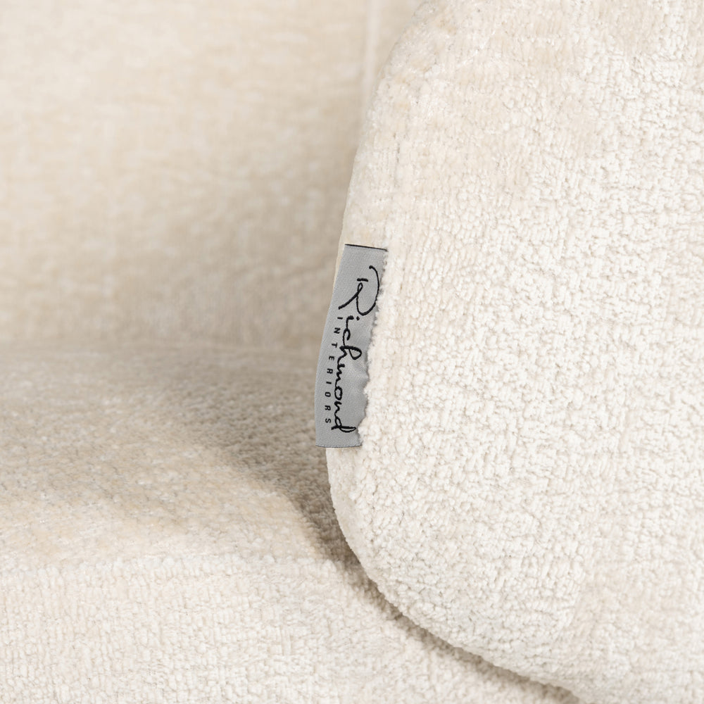 Scaun dining Amphara FR, chenille albă, ignifug
