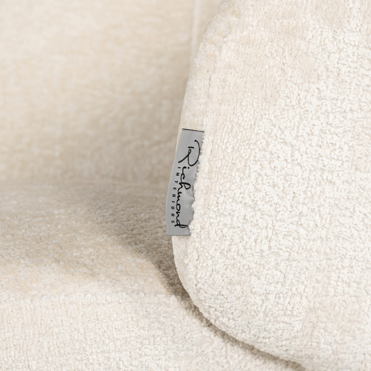 Scaun dining Amphara FR, chenille albă, ignifug
