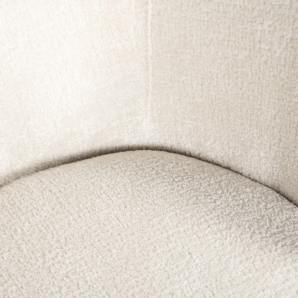 Scaun dining Amphara FR, chenille albă, ignifug