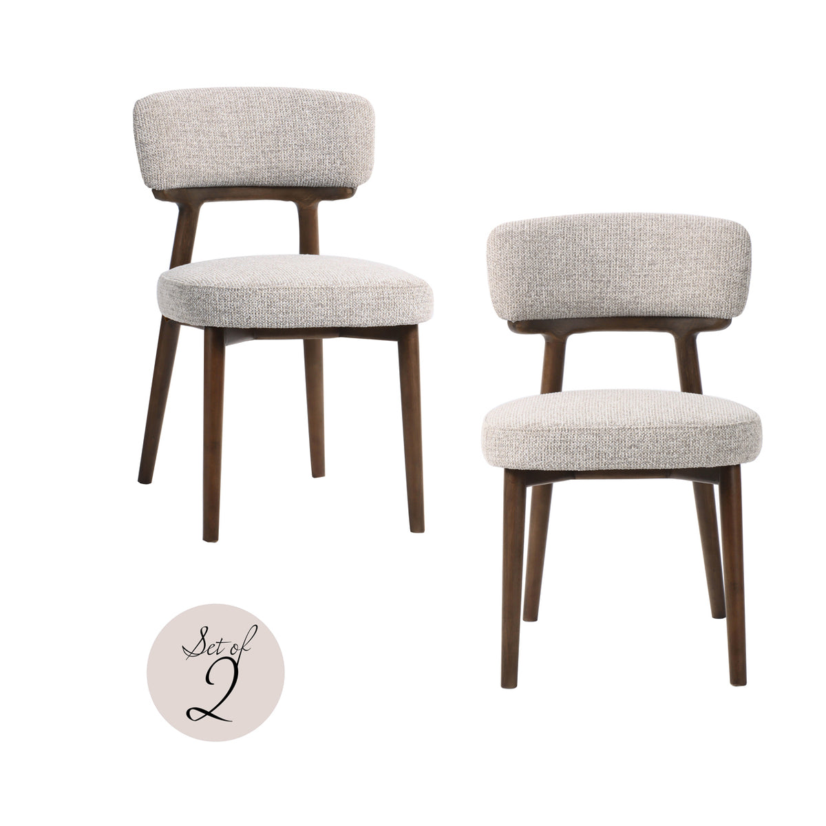 Scaun dining Basker, fancy natural, ignifug (set de 2)