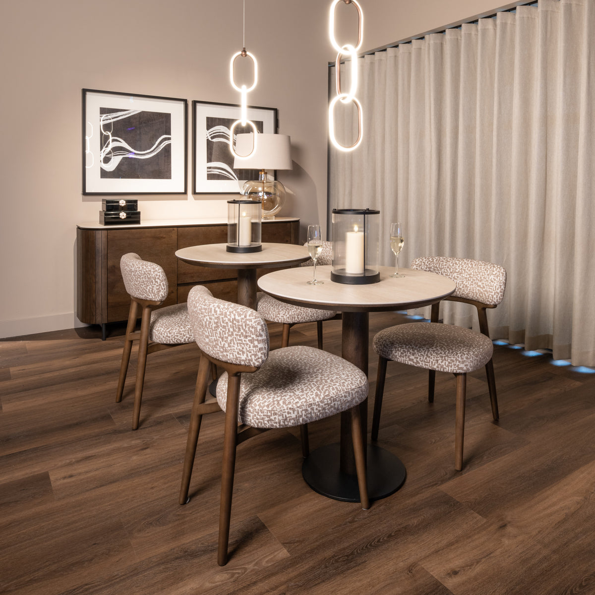 Scaun dining Basker, geo natural (set de 2) – ambient