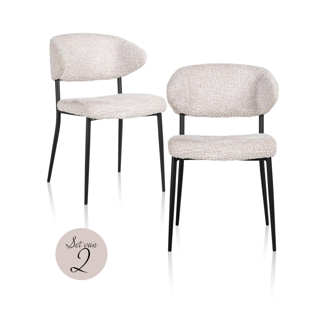 Scaun dining Bea, lovely crem (set de 2)