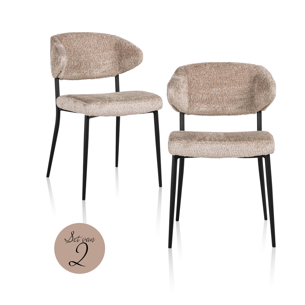 Scaun dining Bea, sheep natural (set de 2)