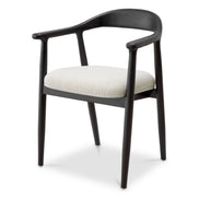 Scaun dining Beale, finisaj negru clasic, Sentier crem