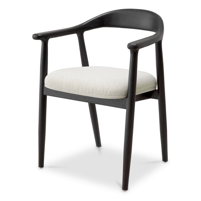 Scaun dining Beale, finisaj negru clasic, Sentier crem