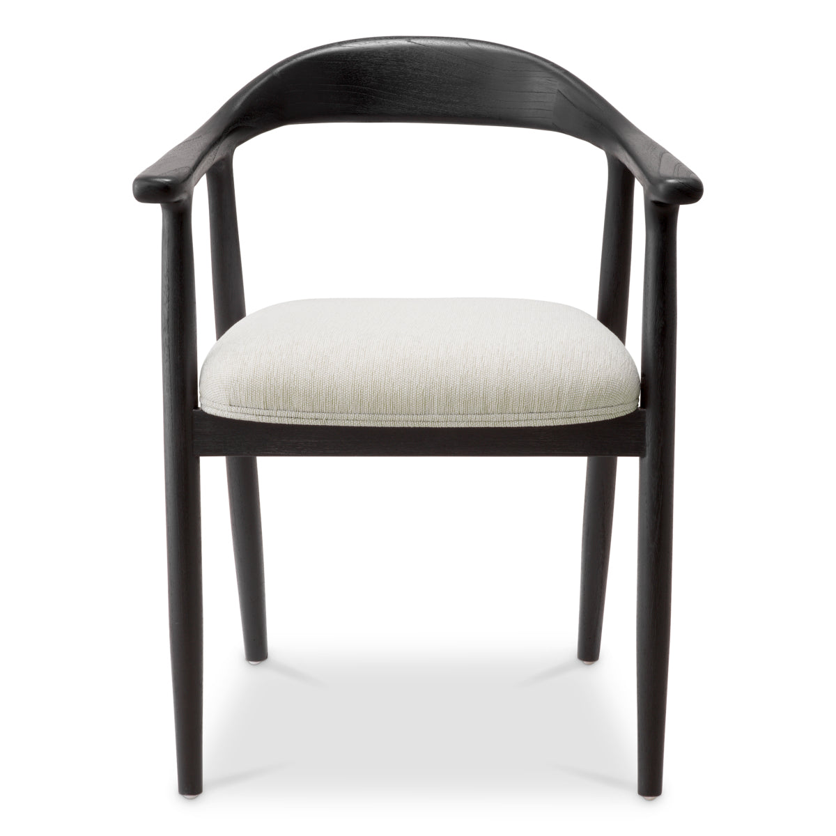 Scaun dining Beale, finisaj negru clasic, Sentier crem