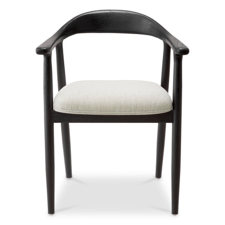 Scaun dining Beale, finisaj negru clasic, Sentier crem