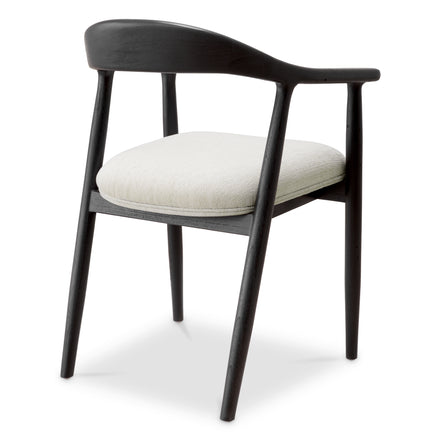 Scaun dining Beale, finisaj negru clasic, Sentier crem