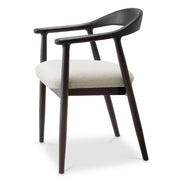 Scaun dining Beale, finisaj negru clasic, Sentier crem