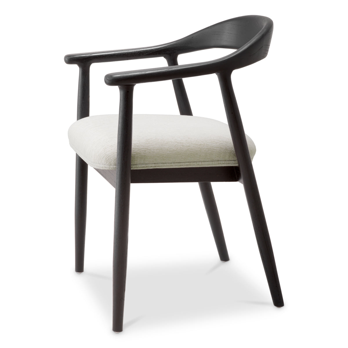 Scaun dining Beale, finisaj negru clasic, Sentier crem