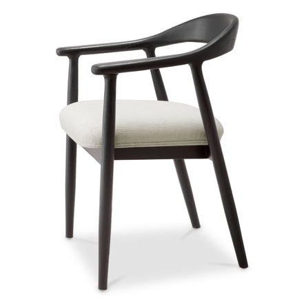 Scaun dining Beale, finisaj negru clasic, Sentier crem