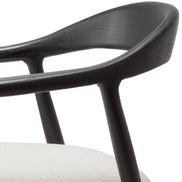 Scaun dining Beale, finisaj negru clasic, Sentier crem
