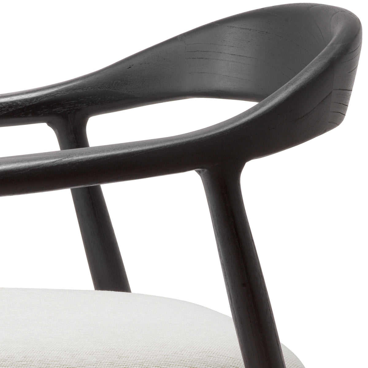 Scaun dining Beale, finisaj negru clasic, Sentier crem
