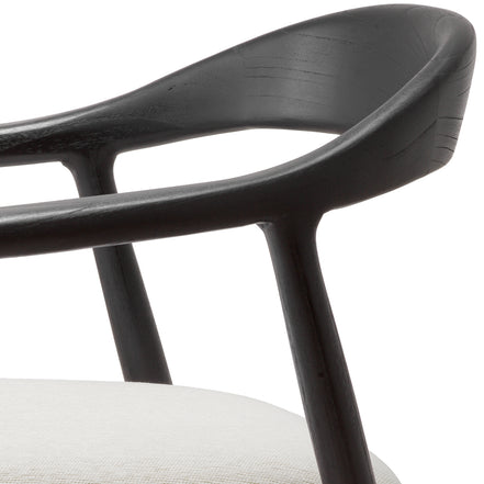 Scaun dining Beale, finisaj negru clasic, Sentier crem