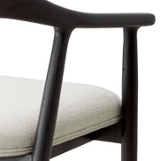 Scaun dining Beale, finisaj negru clasic, Sentier crem