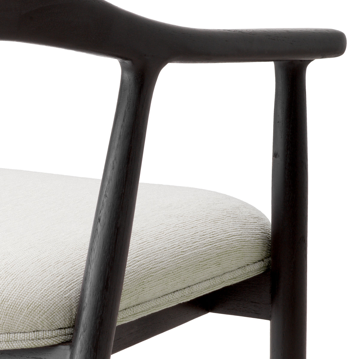 Scaun dining Beale, finisaj negru clasic, Sentier crem