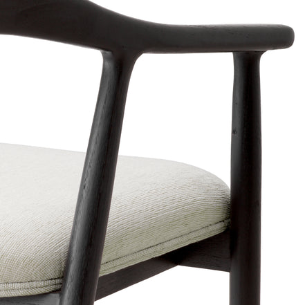 Scaun dining Beale, finisaj negru clasic, Sentier crem