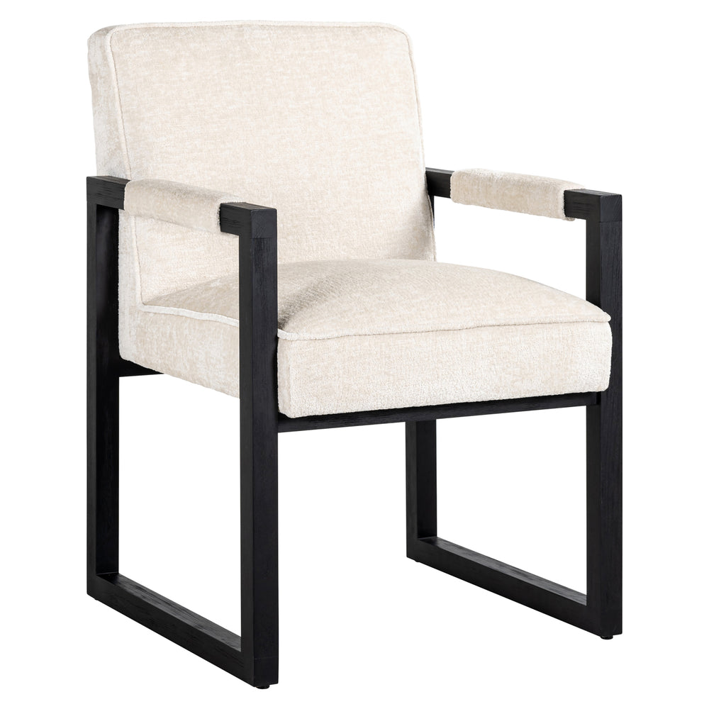 Scaun dining Beck, chenille albă