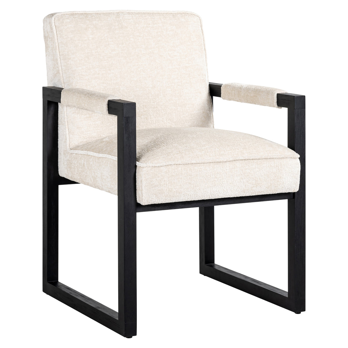 Scaun dining Beck, chenille albă
