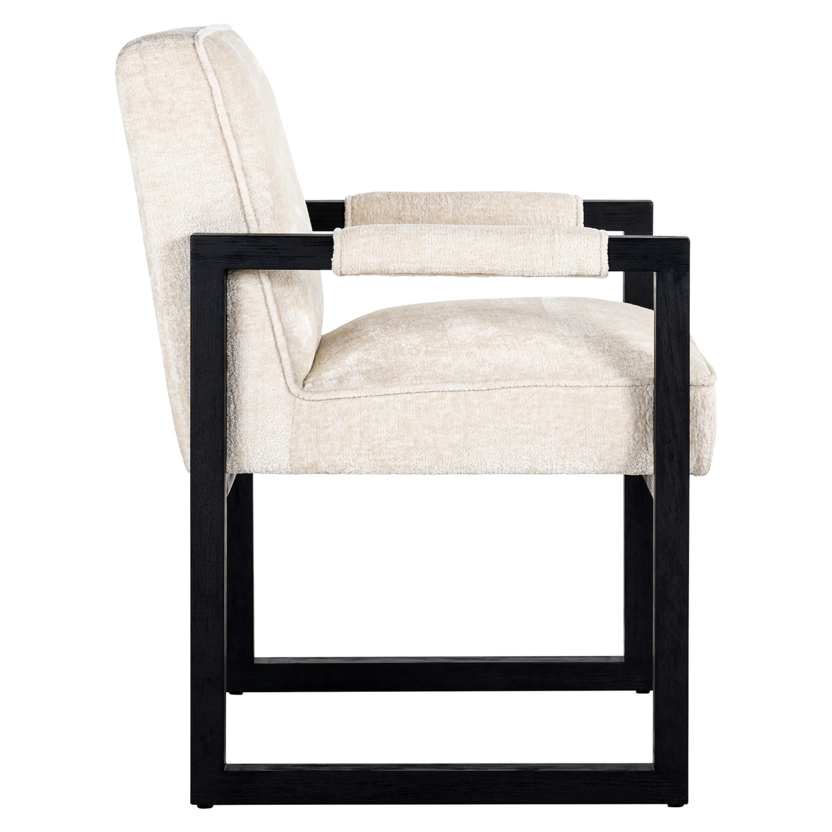 Scaun dining Beck, chenille albă
