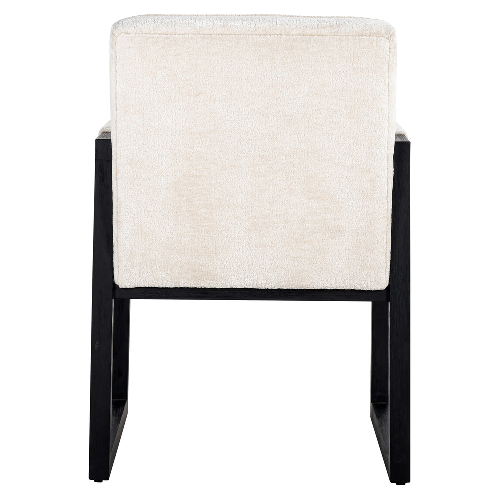 Scaun dining Beck, chenille albă