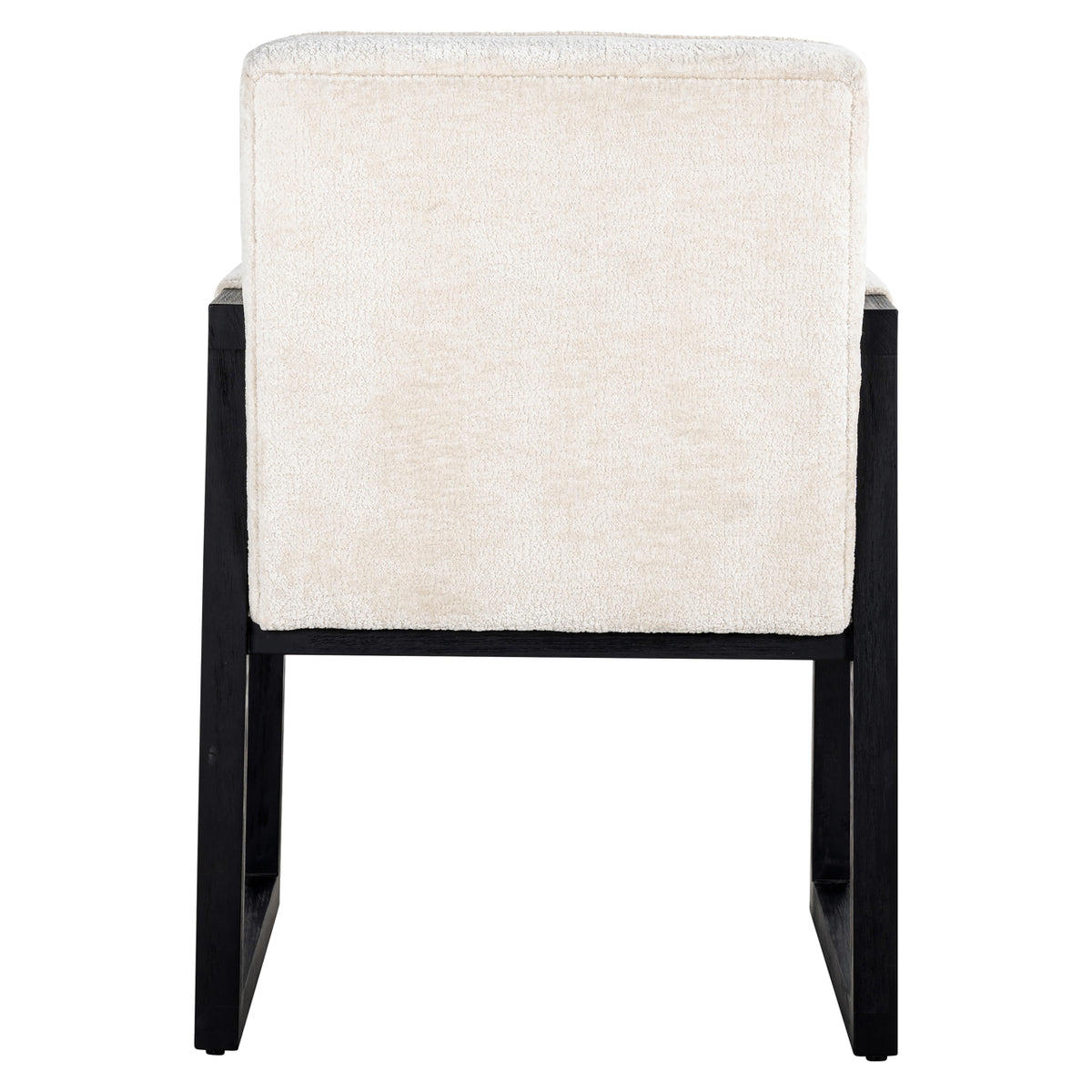 Scaun dining Beck, chenille albă