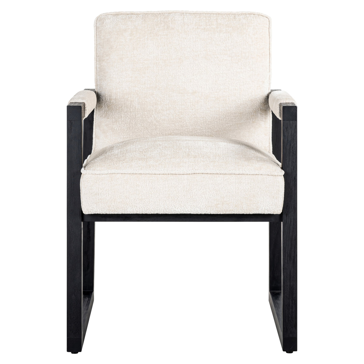 Scaun dining Beck, chenille albă