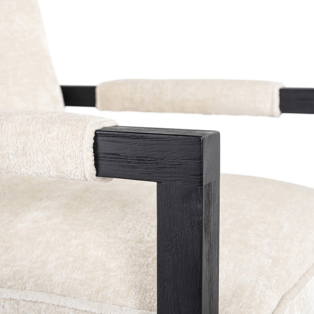 Scaun dining Beck, chenille albă